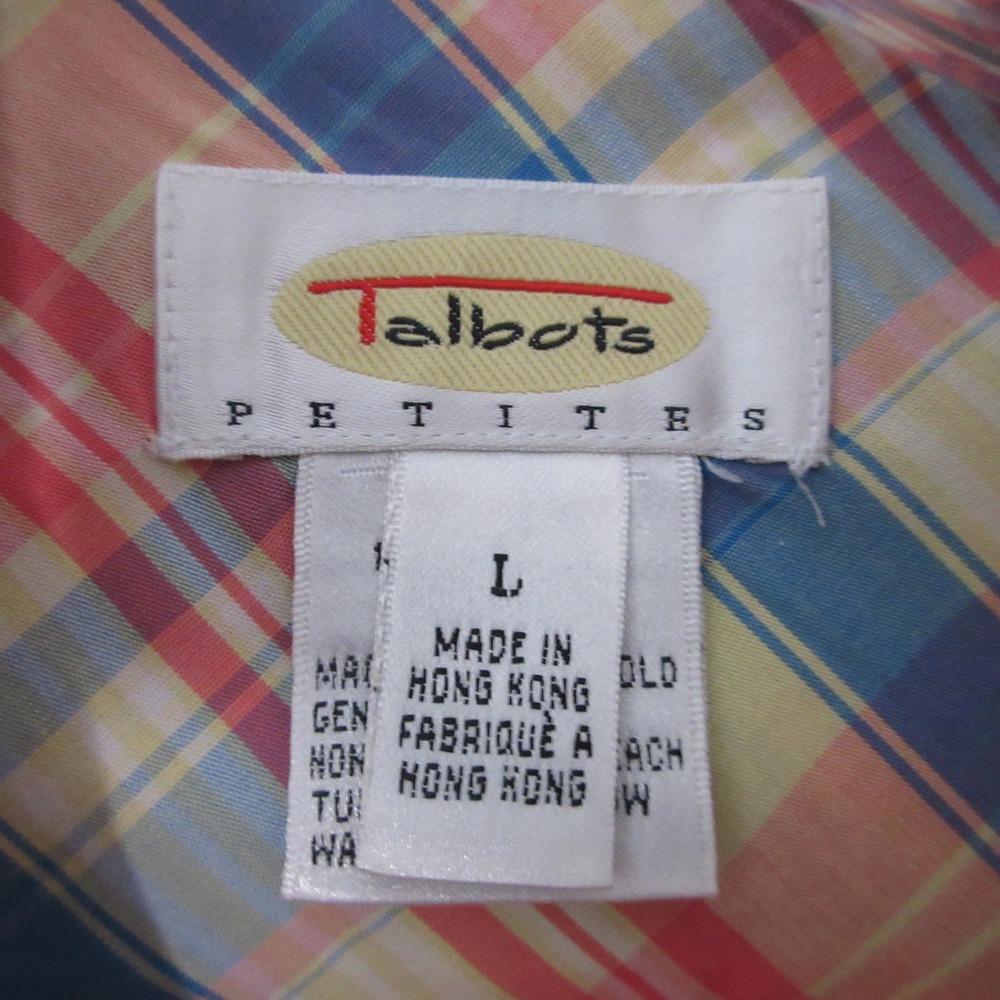 Vintage Talbots Top Madras Plaid Sleeveless Tie Front Button Cotton Pinup Picnic - Picture 5 of 9